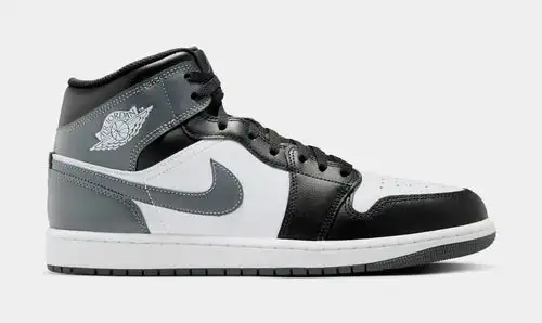 Air Jordan 1 Retro Mid Iron Grey Mens Lifestyle Shoes (Black/Iron Grey/White) E3EF1176