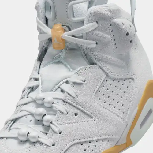 Air Jordan 6 Retro Pearl Womens Lifestyle Shoes (Pure Platinum/Glacier Blue/Metallic Gold) 5EA3756