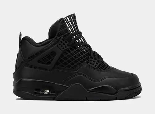Air Jordan 4 Retro Net Womens Lifestyle Shoes (Black/Black/Metallic Silver) E001019