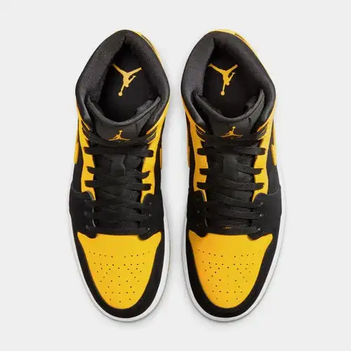 Air Jordan 1 Mid Mens Lifestyle Shoes (Black/Varsity Maize/White)