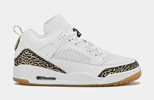 Spizike Low Mens Basketball Shoes (White/Black/Metallic Gold) 2B4A187