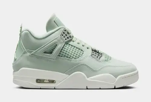 Air Jordan 4 Retro Abundance Womens Lifestyle Shoes (Seafoam/Sail/Metallic Silver) A7DE518