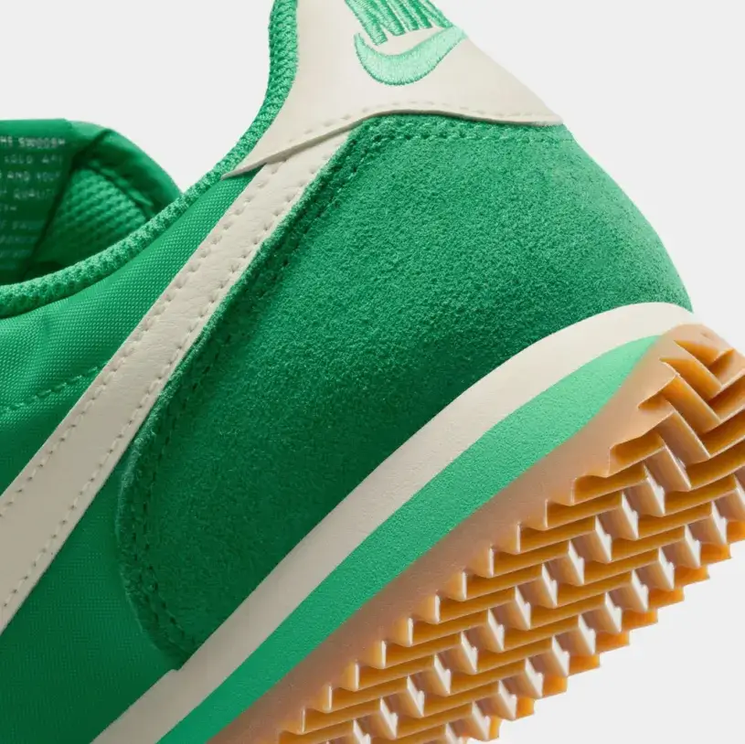 Cortez Textile Womens Lifestyle Shoes (Stadium Green Safety Orange Gum Light Brown Coconut Milk) 