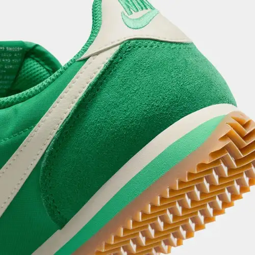 Cortez Textile Womens Lifestyle Shoes (Stadium Green Safety Orange Gum Light Brown Coconut Milk) 