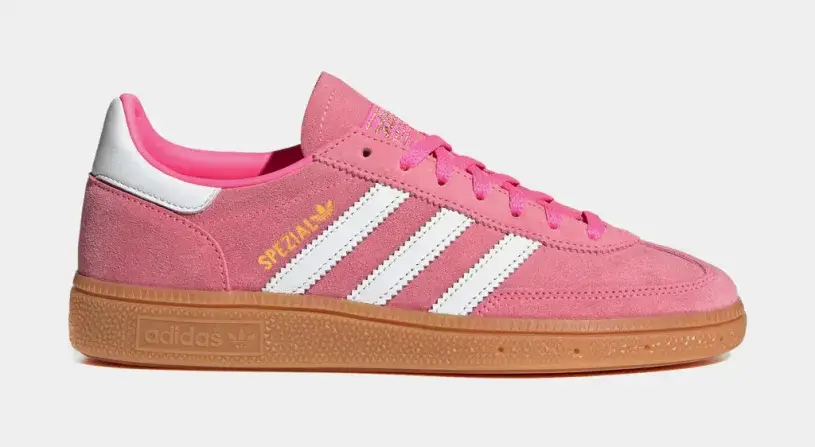 Handball Spezial Womens Lifestyle Shoes (Lucid Pink White Gold Metallic) 