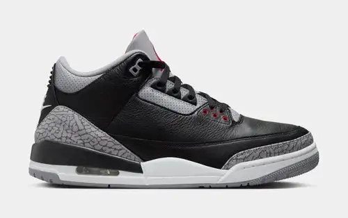 Air Jordan 3 Retro Black Cement Mens Lifestyle Shoes (Black Fire Red Cement Grey Summit White)