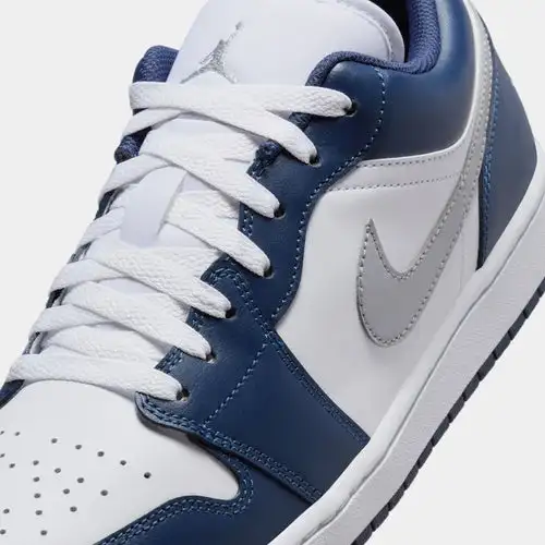 Air Jordan 1 Low Midnight Navy Mens Lifestyle Shoes (White/Midnight Navy/Wolf Grey)