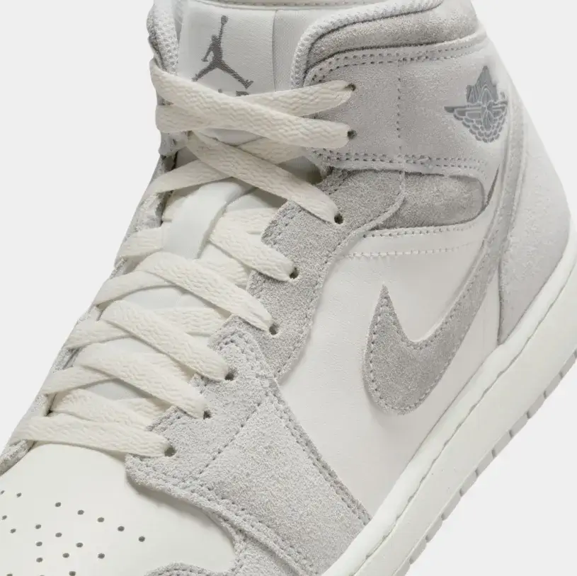 Air Jordan 1 Retro Mid Neutral Grey Mens Lifestyle Shoes (Neutral Grey Sail Smoke Grey) 