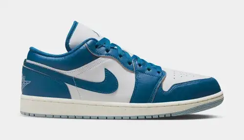 Air Jordan 1 Low SE Industrial Blue Mens Lifestyle Shoes (White/Blue Grey/Sail/Industrial Blue) 467101