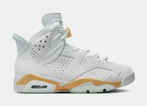 Air Jordan 6 Retro Pearl Womens Lifestyle Shoes (Pure Platinum/Glacier Blue/Metallic Gold) 5EA3756
