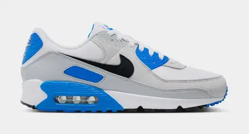 Air Max 90 Mens Lifestyle Shoes (White/Photo Blue/Pure Platinum/Black)