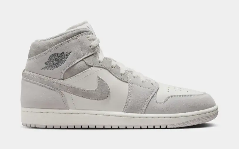 Air Jordan 1 Retro Mid Neutral Grey Mens Lifestyle Shoes (Neutral Grey Sail Smoke Grey) 