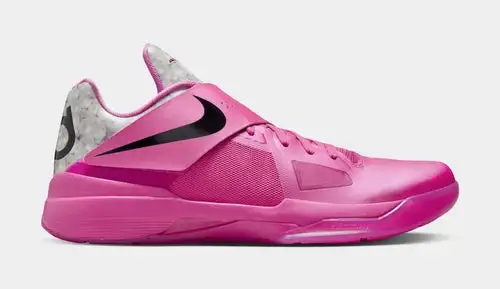 KD 4 Aunt Pearl Mens Basketball Shoes (Pink Fire/Black/Silver) Free Shipping