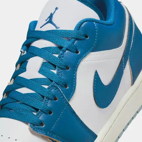 Air Jordan 1 Low SE Industrial Blue Mens Lifestyle Shoes (White/Blue Grey/Sail/Industrial Blue) 467101