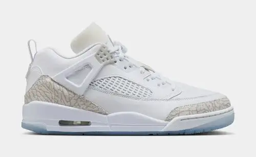 Spizike Low Mens Basketball Shoes (White/Metallic Silver/Barely Blue/Neutral Grey) 2E715