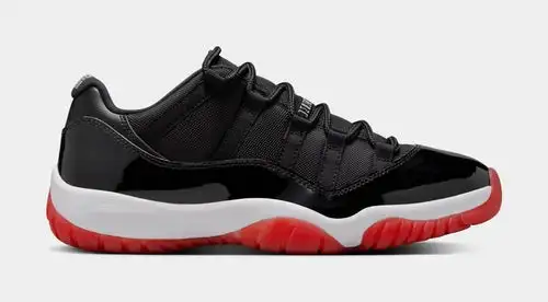 Air Jordan 11 Retro Low Bred Mens Lifestyle Shoes (Black/Varsity Red/White) Free Shipping 9981935