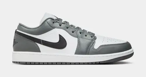 Air Jordan 1 Low Iron Grey Mens Lifestyle Shoes (White/Iron Grey/Black) EE78837