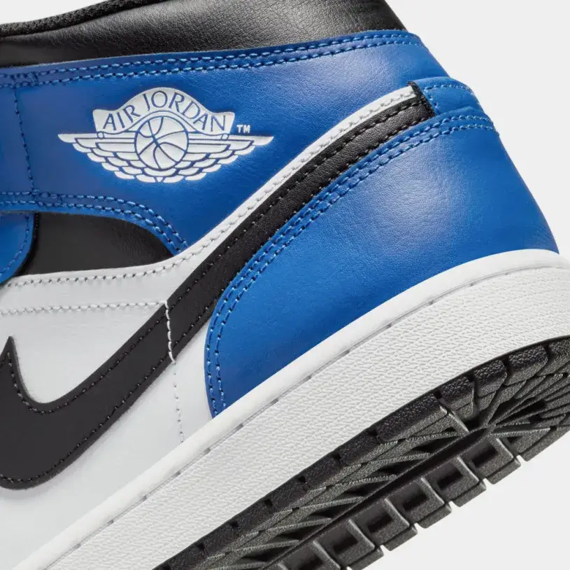 Air Jordan 1 Retro Mid Mens Lifestyle Shoes (Game Royal White Black) 