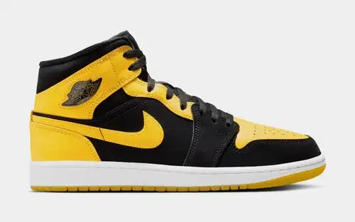 Air Jordan 1 Mid Mens Lifestyle Shoes (Black/Varsity Maize/White) 4C94535