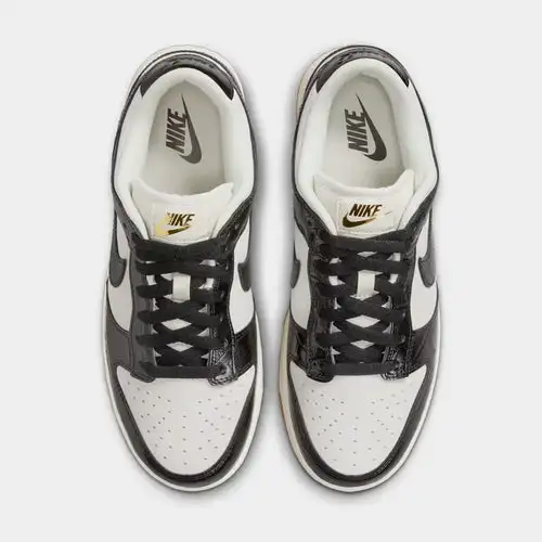 Dunk Low LX Black and Phantom Womens Lifestyle Shoes (Black/Phantom/Gum)