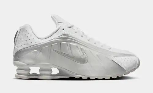 Shox R4 Mens Running Shoes (White/Metallic Silver/White)