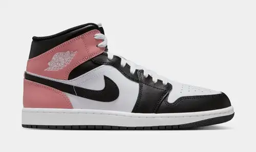 Air Jordan 1 Mid Mens Lifestyle Shoes (White/Rust Pink/Black) 274B1059