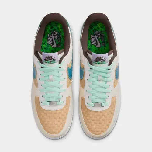 Air Force 1 Retro Sesame and White Mens Basketball Shoes (Summit White/Glacier Blue/Mint Foam)