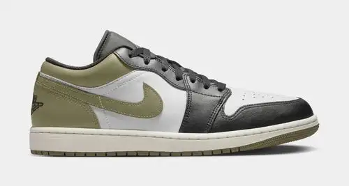 Air Jordan 1 Retro Low Medium Olive Mens Lifestyle Shoes (Black/Medium Olive/White) 242B575