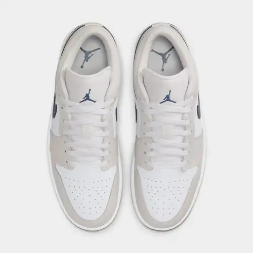 Air Jordan 1 Low Mens Lifestyle Shoes (White/Neutral Grey/Gum Medium Brown/Midnight Navy) 1DDCA1150