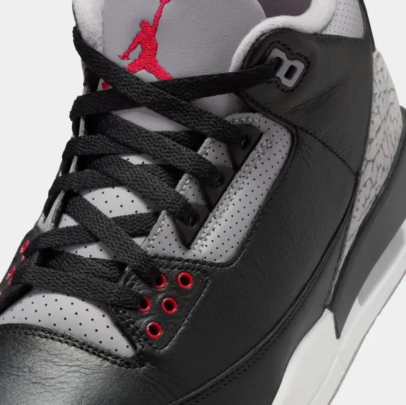 Air Jordan 3 Retro Black Cement Mens Lifestyle Shoes (Black Fire Red Cement Grey Summit White) 
