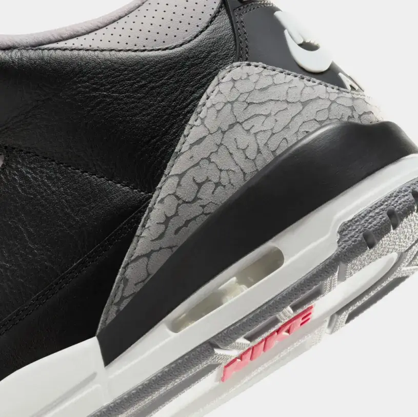 Air Jordan 3 Retro Black Cement Mens Lifestyle Shoes (Black Fire Red Cement Grey Summit White) 