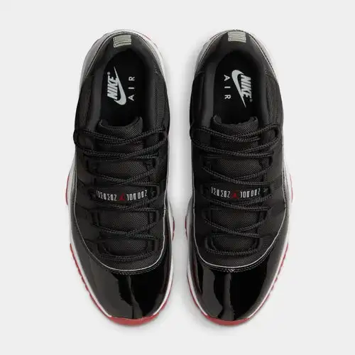 Air Jordan 11 Retro Low Bred Mens Lifestyle Shoes (Black/Varsity Red/White) Free Shipping 9981935