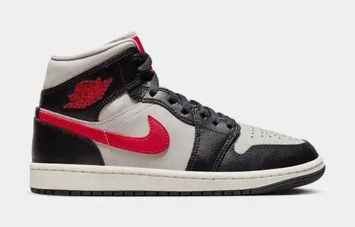 Air Jordan 1 Mid Womens Lifestyle Shoes (Sail/Off Noir/White/Gym Red) 6817435
