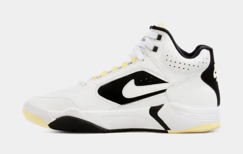 Air Flight Lite Mid Mens Basketball Shoes (White Black) 