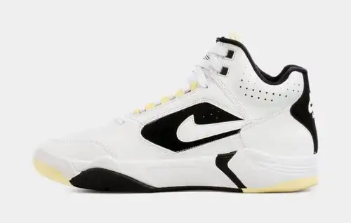 Air Flight Lite Mid Mens Basketball Shoes (White Black) 