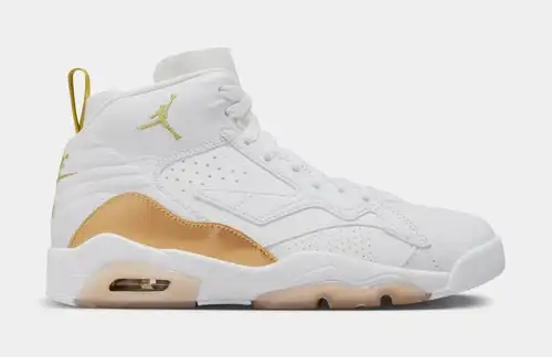 Jumpman MVP Womens Basketball Shoes (White/Metallic Gold/Light Brown) 113490
