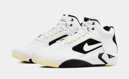 Air Flight Lite Mid Mens Basketball Shoes (White Black) 