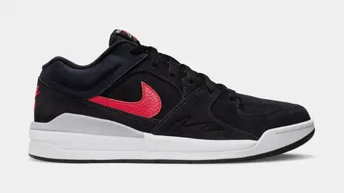 Stadium 90 Mens Lifestyle Shoes (Black/White/Cement Grey/Fire Red) DE24821