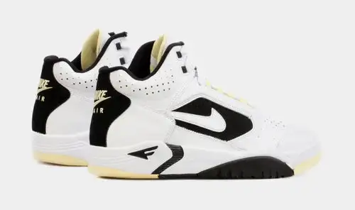 Air Flight Lite Mid Mens Basketball Shoes (White Black)