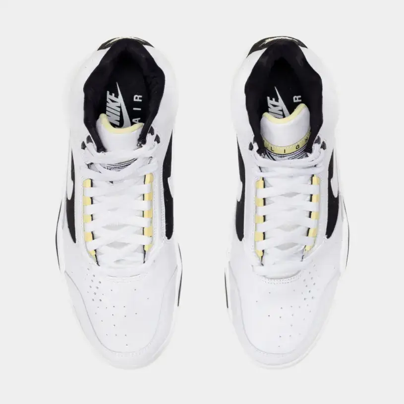Air Flight Lite Mid Mens Basketball Shoes (White Black) 