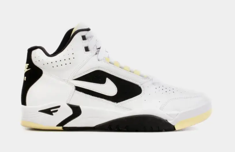 Air Flight Lite Mid Mens Basketball Shoes (White Black) 
