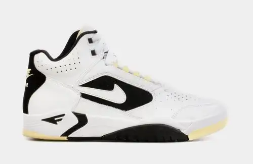Air Flight Lite Mid Mens Basketball Shoes (White Black) 