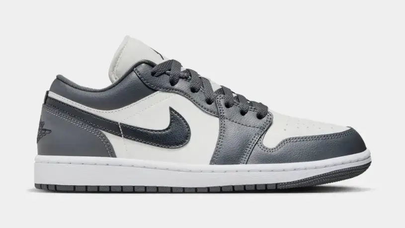 Air Jordan 1 Low Womens Lifestyle Shoes (Sail Dark Grey White Off Noir) 