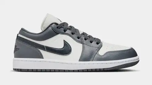Air Jordan 1 Low Womens Lifestyle Shoes (Sail Dark Grey White Off Noir)