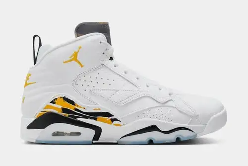 Jumpman MVP Mens Basketball Shoes (White/Yellow Ochre/Black) 89D716