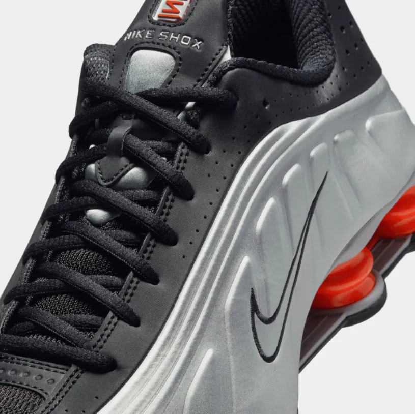 Shox R4 Orange Twist Mens Running Shoes (Metallic Silver/Black/Picante Red/Metallic Silver)