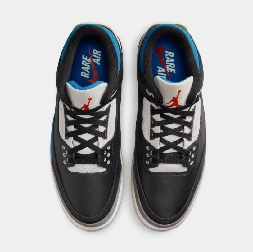 Air Jordan 3 Retro OG Rare Air Mens Lifestyle Shoes (Black/Chile Red/Neutral Grey) Free Shipping