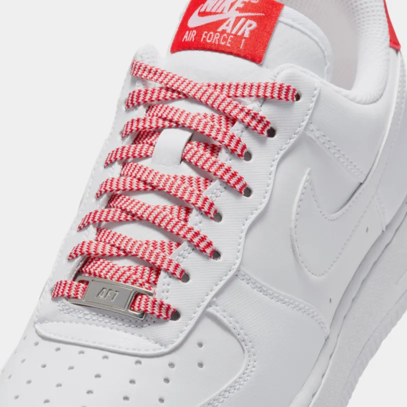 Air Force 1 Womens Lifestyle Shoes (White Pink Foam Metallic Silver Light Crimson) 