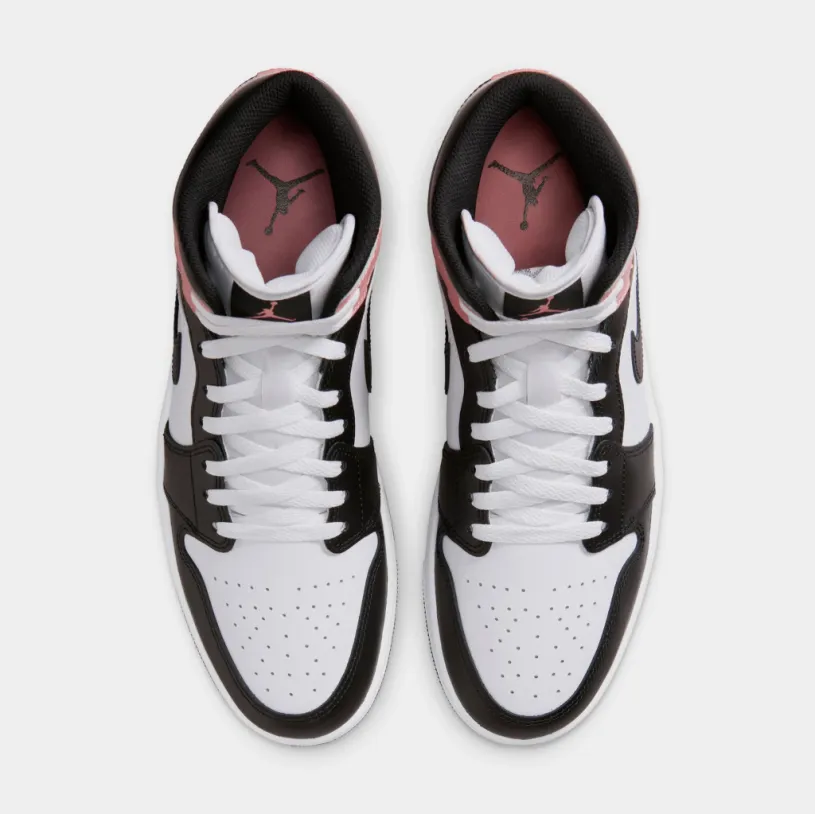 Air Jordan 1 Mid Mens Lifestyle Shoes (White/Rust Pink/Black)