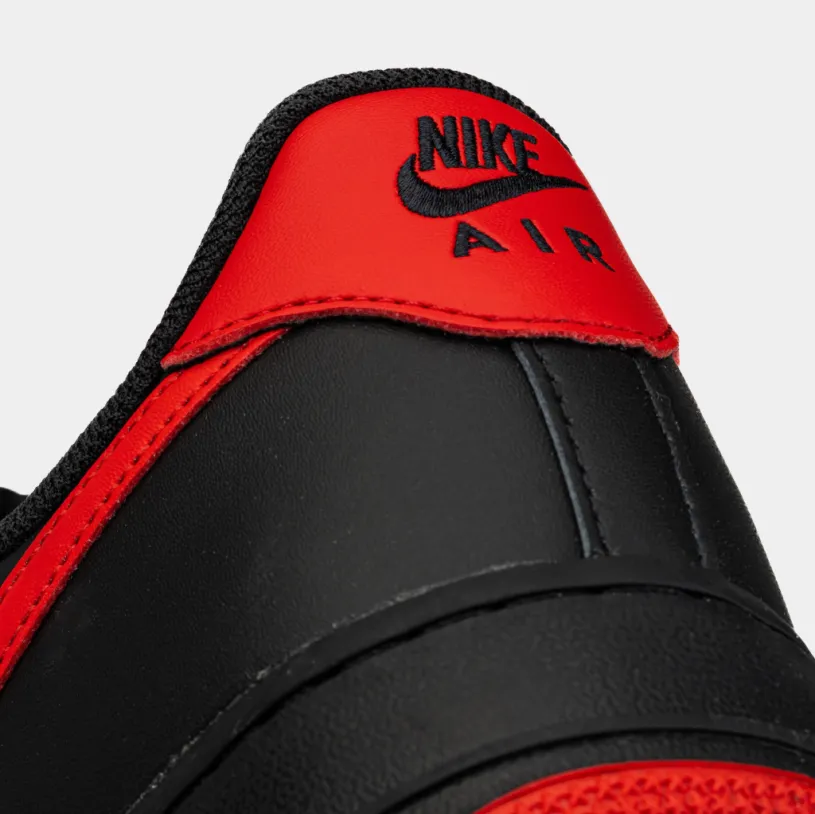 Air Force 1 Low Bred Mens Basketball Shoes (Black University Red) 